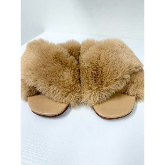 BCBGMAXAZRIA‎ Womens Tan Thea Faux Fur Slip-On Slides Sandals Size 10 - Picture 5 of 5
